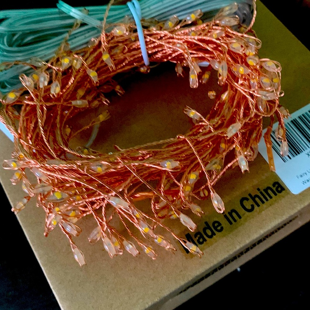 Copper fairy lights